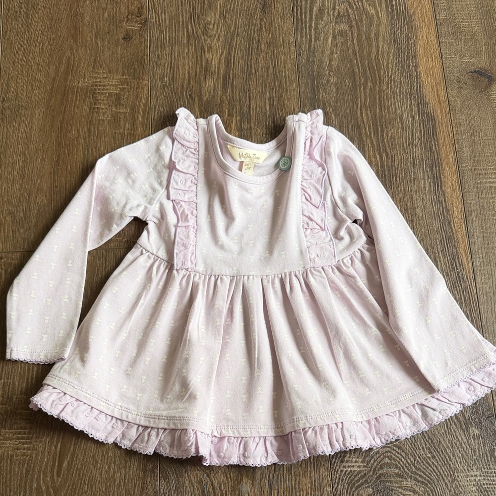 Light Lavender Ruffle Long Sleeve MJ 2T top